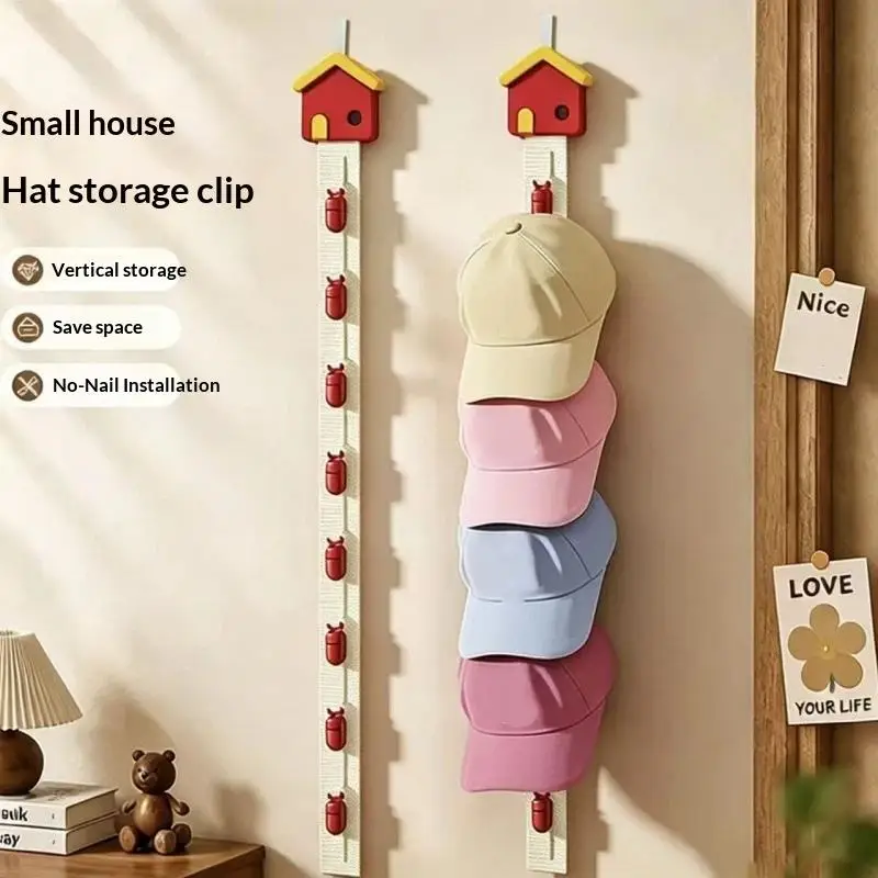 Creative Hat Storage Clips Holder Space Saving Anti-slip Baseball Cap Hanger Vertical Hanging Multi-Functional Hat Display Rack