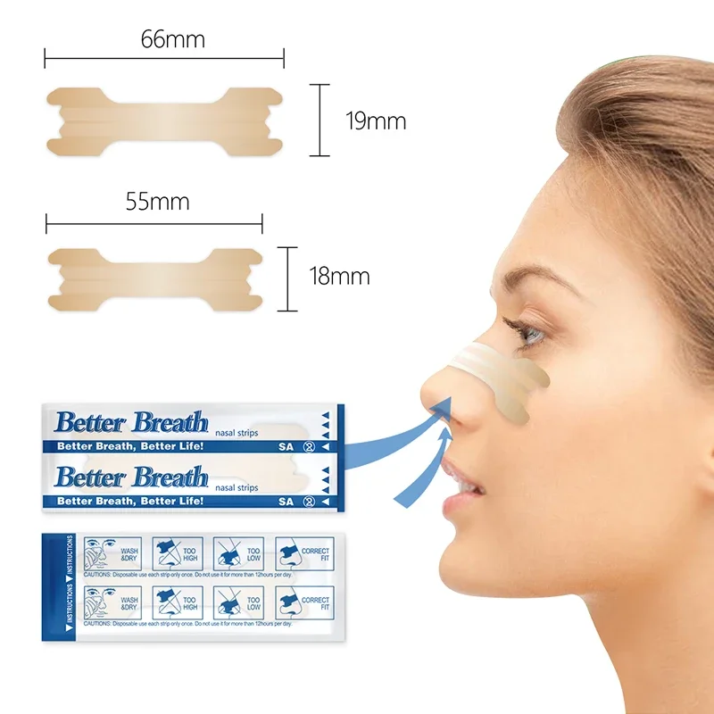 100Pcs 200Pcs //Lot Nasal Strips Anti Snoring Patches Breathe Better Right Improve Sleep Health Care Product Stop Snoring