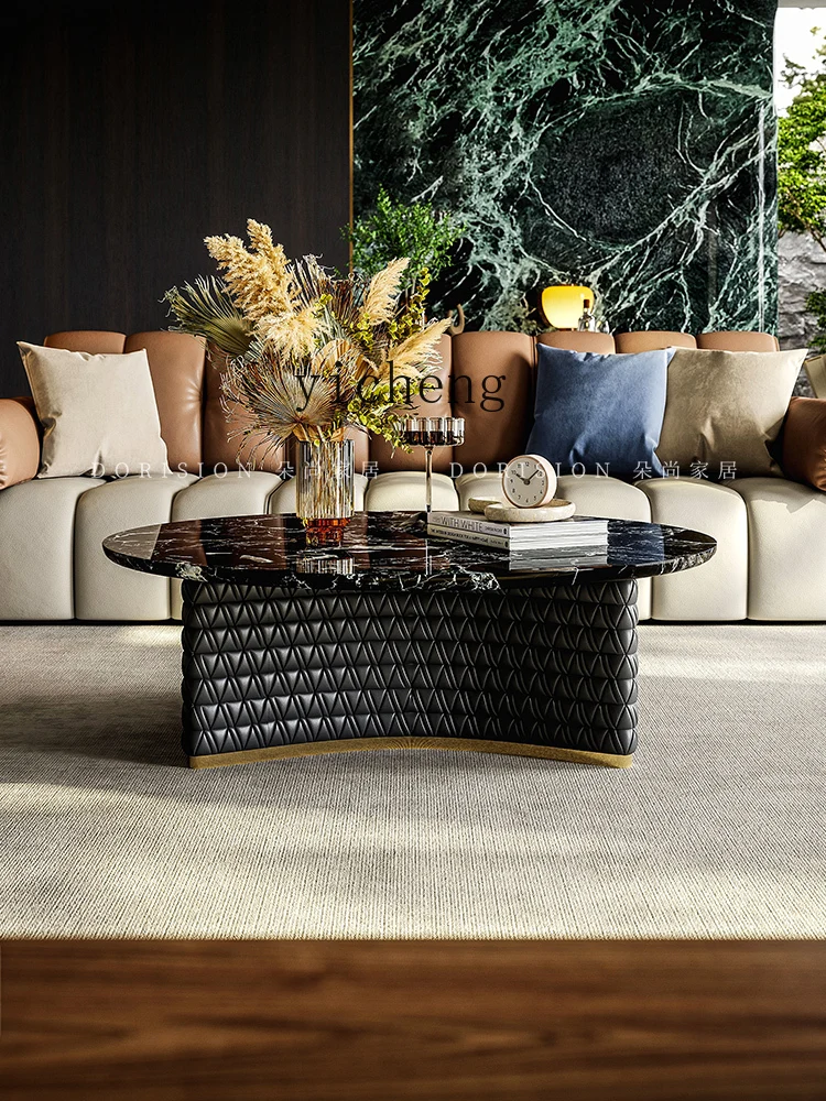 

XL1 Italian light luxury coffee table living room home high-end marble round coffee table