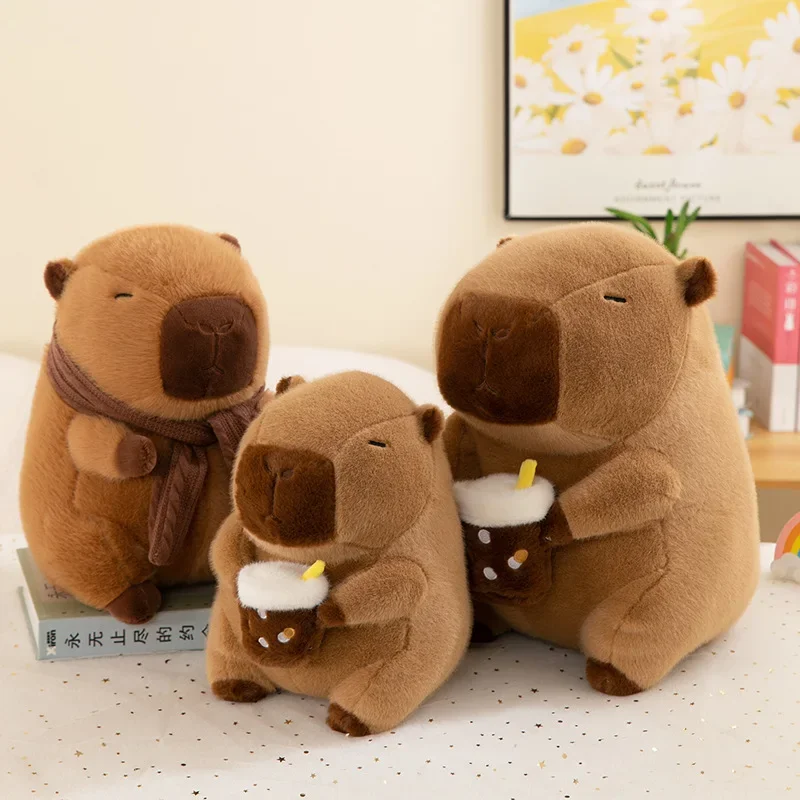 Hot 50cm Fluffy Capybara Plush Doll Kawaii Capybara Stuffed Toy Simulation Stuffed Animals Home Decoration Kids Birthday Gift