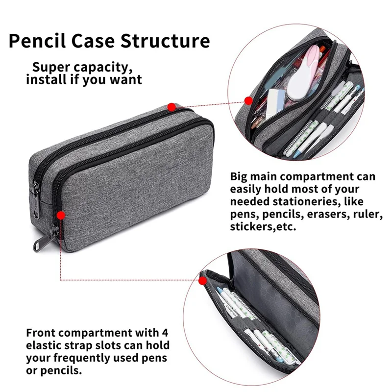 

【Новая распродажа】пенал для ручек-карандашей большой емкости, большой пенал, простая сумка для канцелярских принадлежностей, офисный органайзер, сумка для ручек для мужчин и женщин