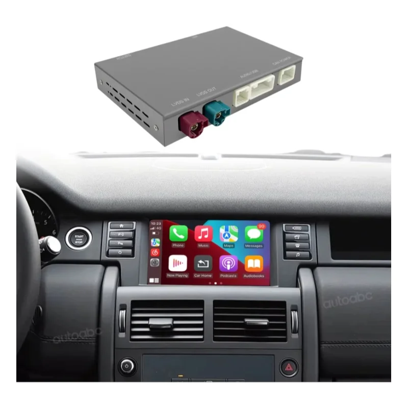 AUTOABC Kabelloser CarPlay Multimedia-Decoder für Rover Discovery 5 Evoque Discovery Sport Jagua XE XF Bosch Harman Host mit Android Auto Airplay Mirror Link