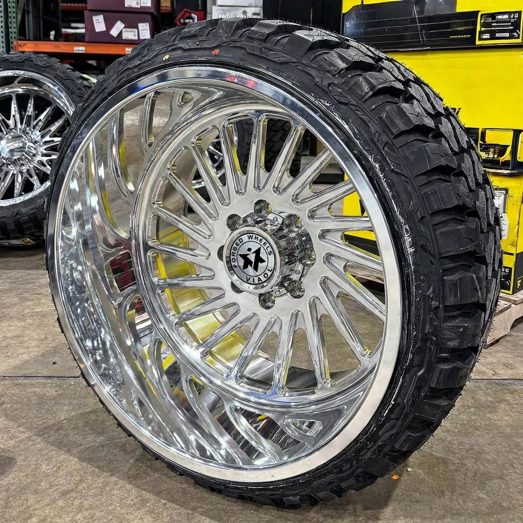 Monob Forged Super Single Wheels 24x14J ET-76 26x16J ET-101 8x170 Full Polished Deep Lip Rims Fit for Ford F250 F350