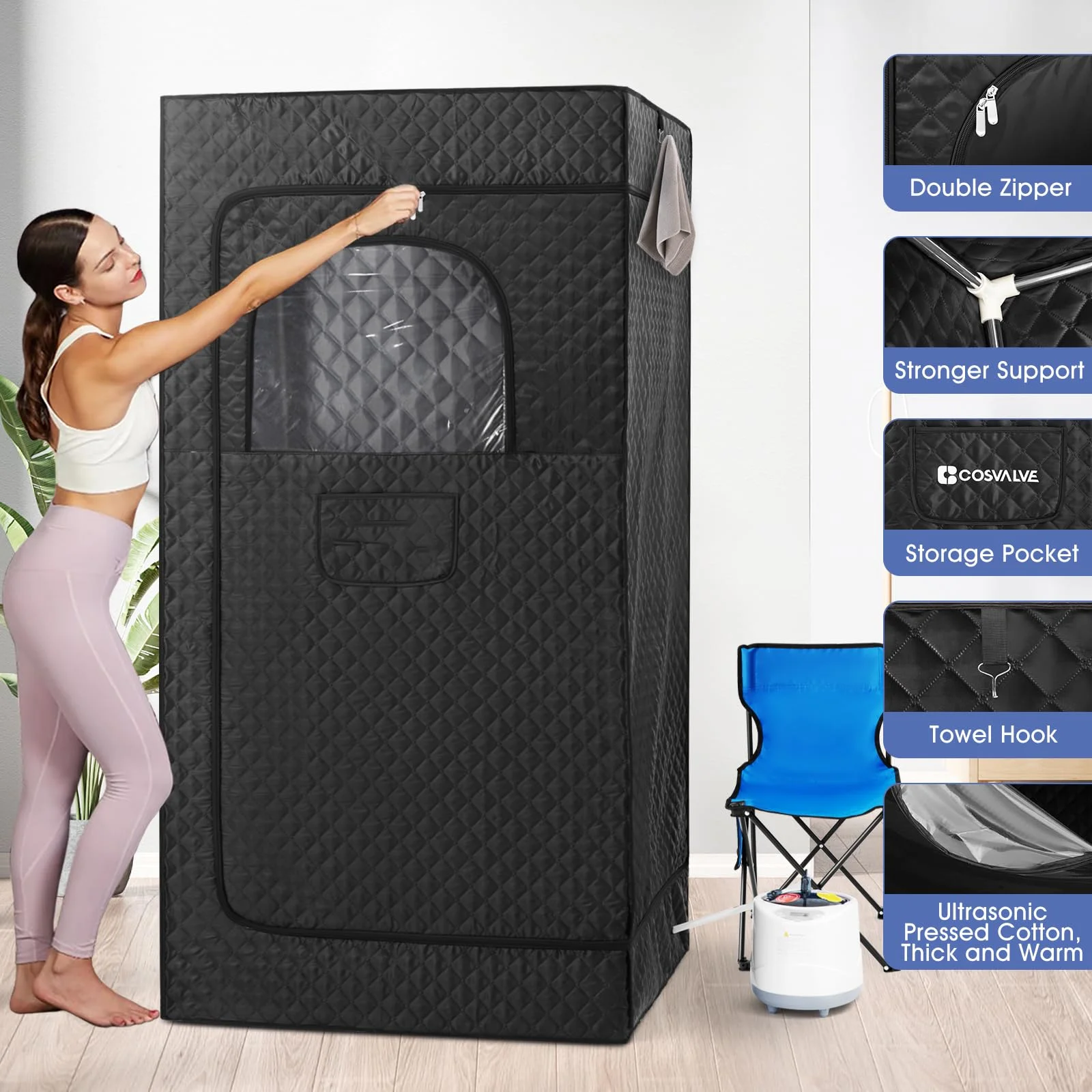 New Design Home Use Portable Steam Sauna Tent Folding Full-Body Sauna Wholesale Wet Spa Sauna Room