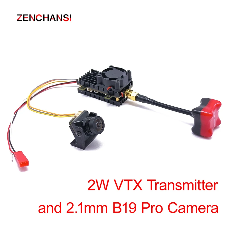 5.8G 2W Transmitter 2000mW VTX launcher and 2.1mm CMOS 1500TVL B19 Pro Starlight  fpv camera use for long range RC Playing Parts