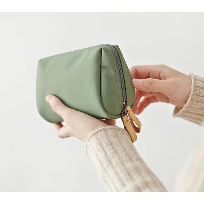 Double Zipper Cosmetic Bag with Golden Hardware, Spacious Travel Makeup Pouch Toiletry Case