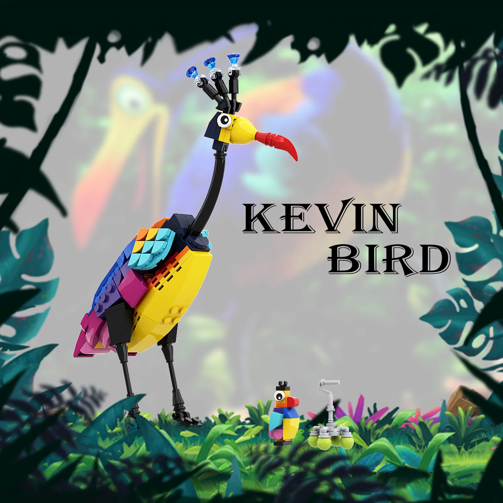 Набор строительных блоков Kevin Bird, игрушка для взрослых девочек и мальчиков, мультяшное животное для воздушного шара, дом, строительные блоки,