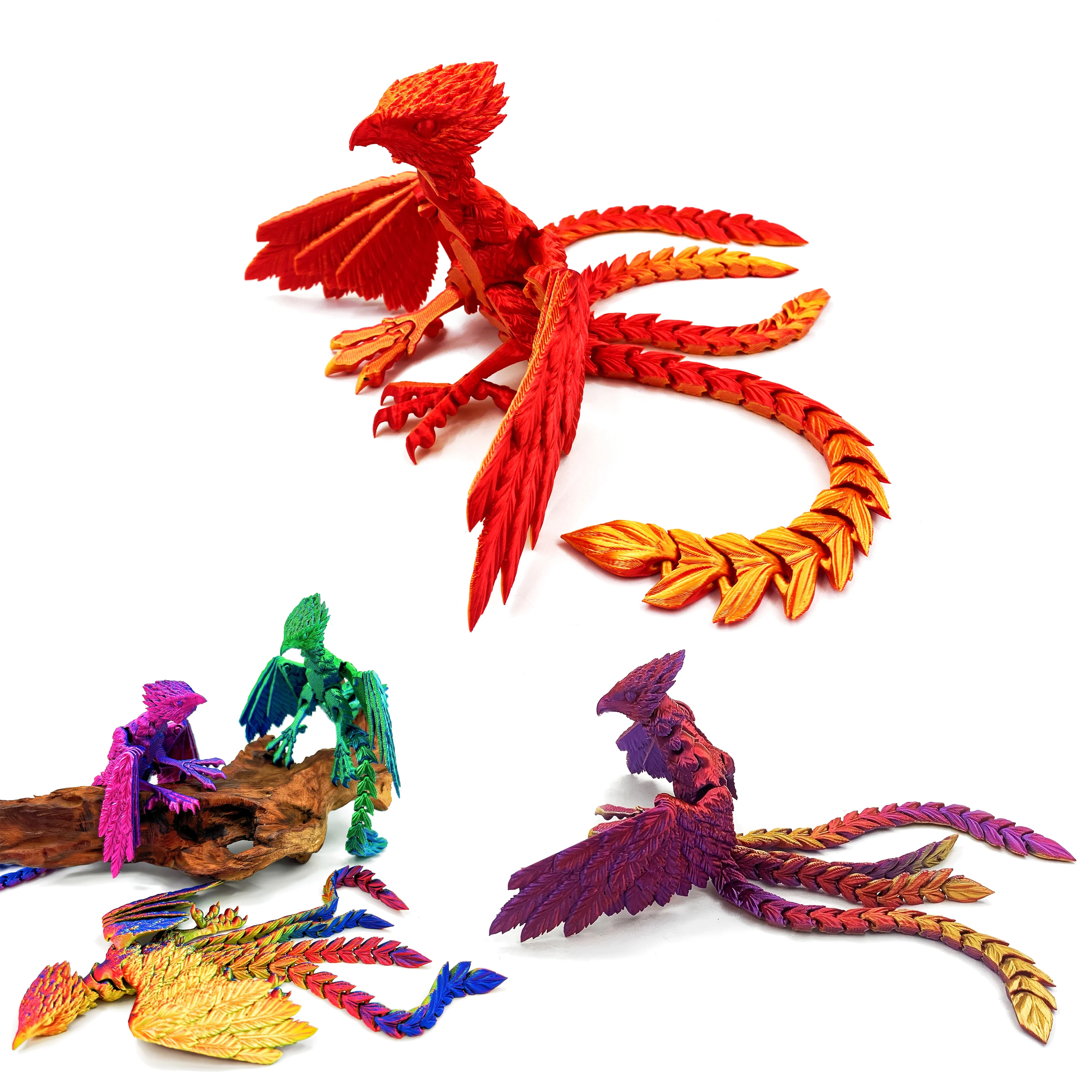 3D Printing Traditional Chinese Mythical Phoenix Models, Christmas Decorations, Creative Home and Office Decorations