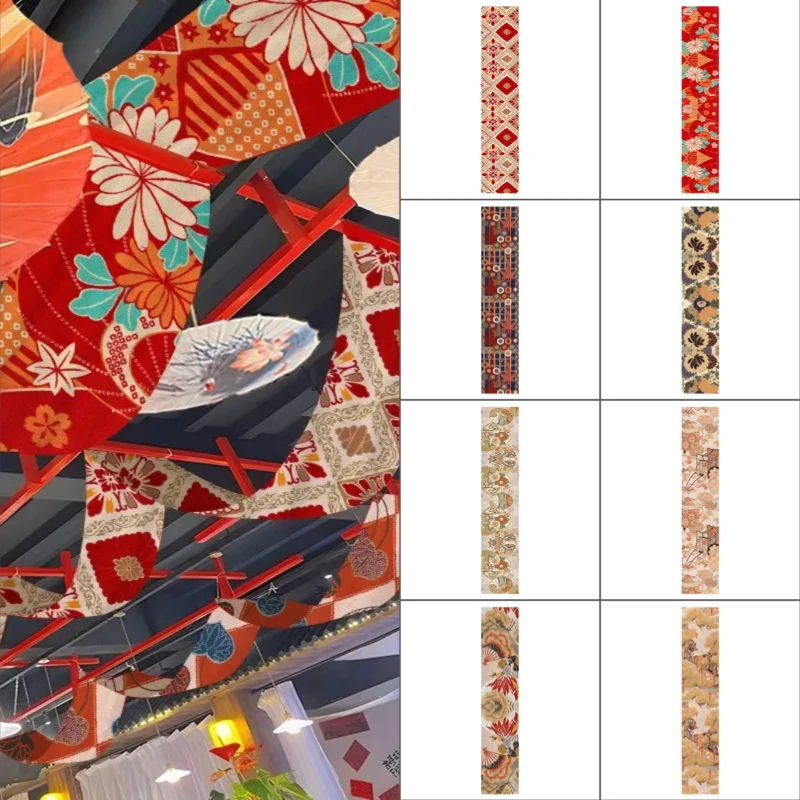 Japanese Style Ceiling Valance Resturant Izakaya Cuisine Sky Canopy Taverns Indoor Atmosphere Decoration Camping Barbecue Decor