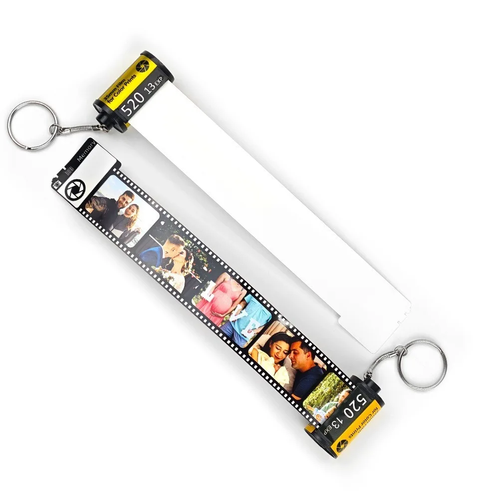 Dye Sublimation Heat Transfer Printing Keyring Double Sides DIY Blank Camera Film Keychain Record Life Creative