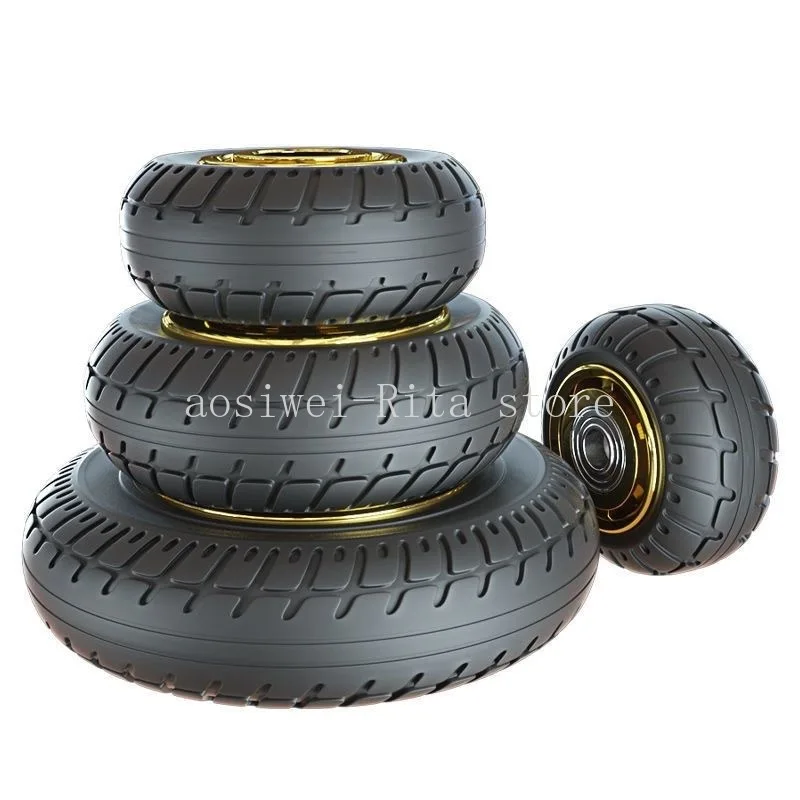 

1 Pc 5 Inch Heavy-Duty Caster Rubber Gold-Plated/Humvee/TPR Width 50mm Silent Wheel Universal Trolley Industrial Trailer Single