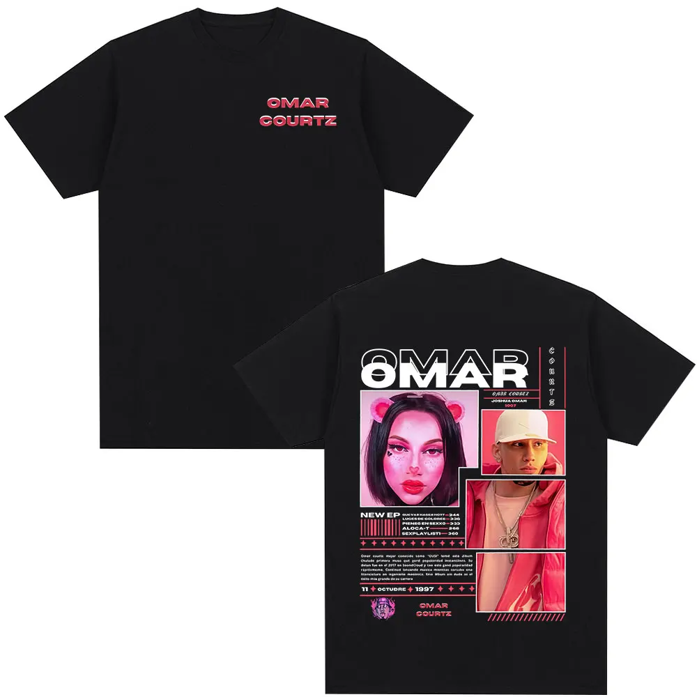 Omar Courtz Primera Musa Tour T-Shirt Vintage Washed Oversized Streetwear Herren Damen Sommer Kurzarm Hip Hop Grafik-T-Shirt – Detail 4