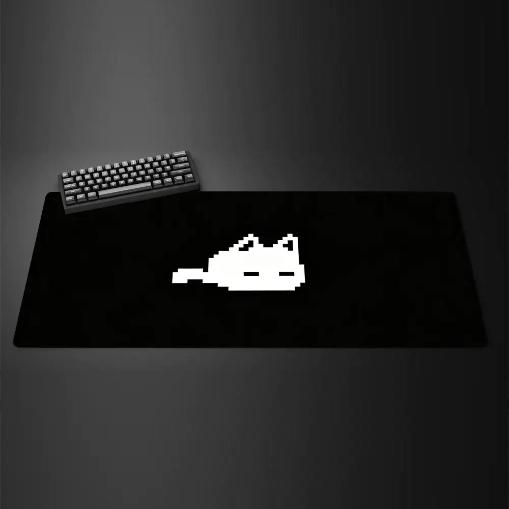 Pixel cat Mouse Pad XL Large Computer Office Game Table Mats XXL Rubber Anti-slip Gaming Keyboard Mousepads Long Desk Pads 30X60