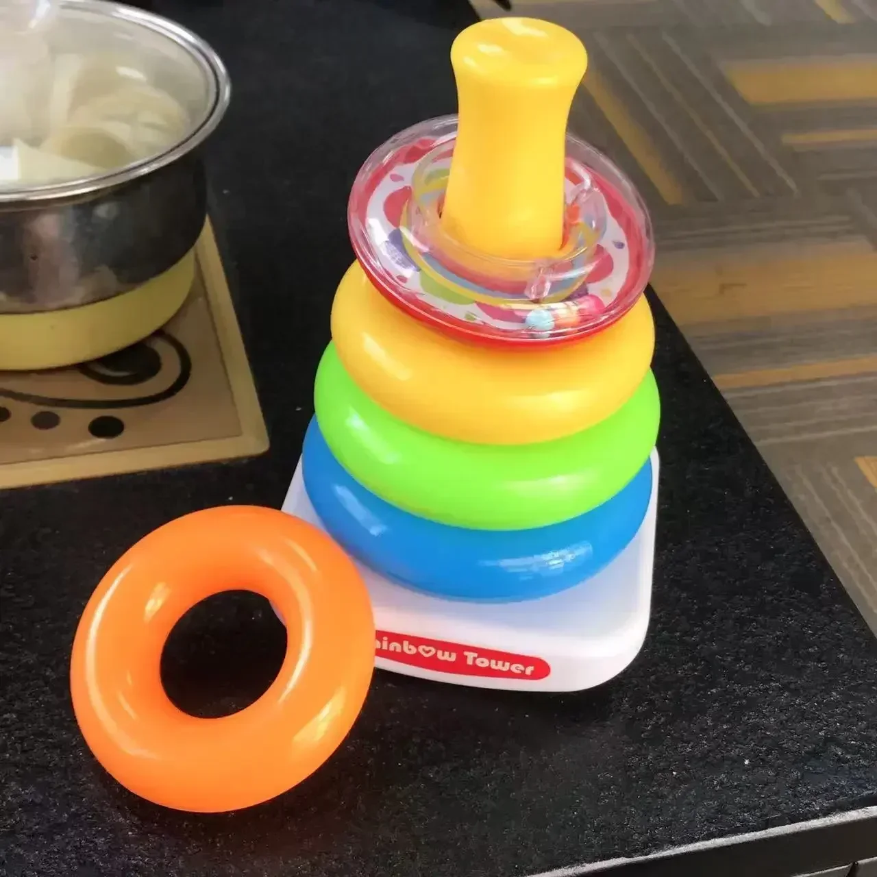 Stack Up Nesting Rainbow Tower 0-36 Months Ring Learning Brilliant Basics Rock-a-Stack Rattle Pop the Circle Baby Toy Gift