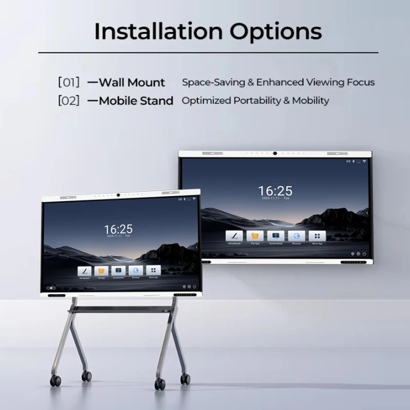 98 Inch 4K 40-Point Touch Smart Interactive Whiteboard Digital Display For School Classroom Office Conference