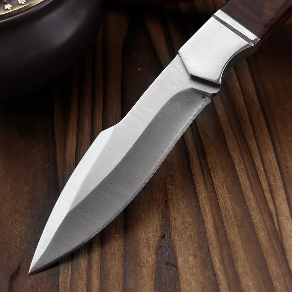 Jungle Adventure Straight Knife Camping Fishing Hiking EDC Knives High Hardness 5Cr13Mov Fixed Blade Knife Colored Wood Handle