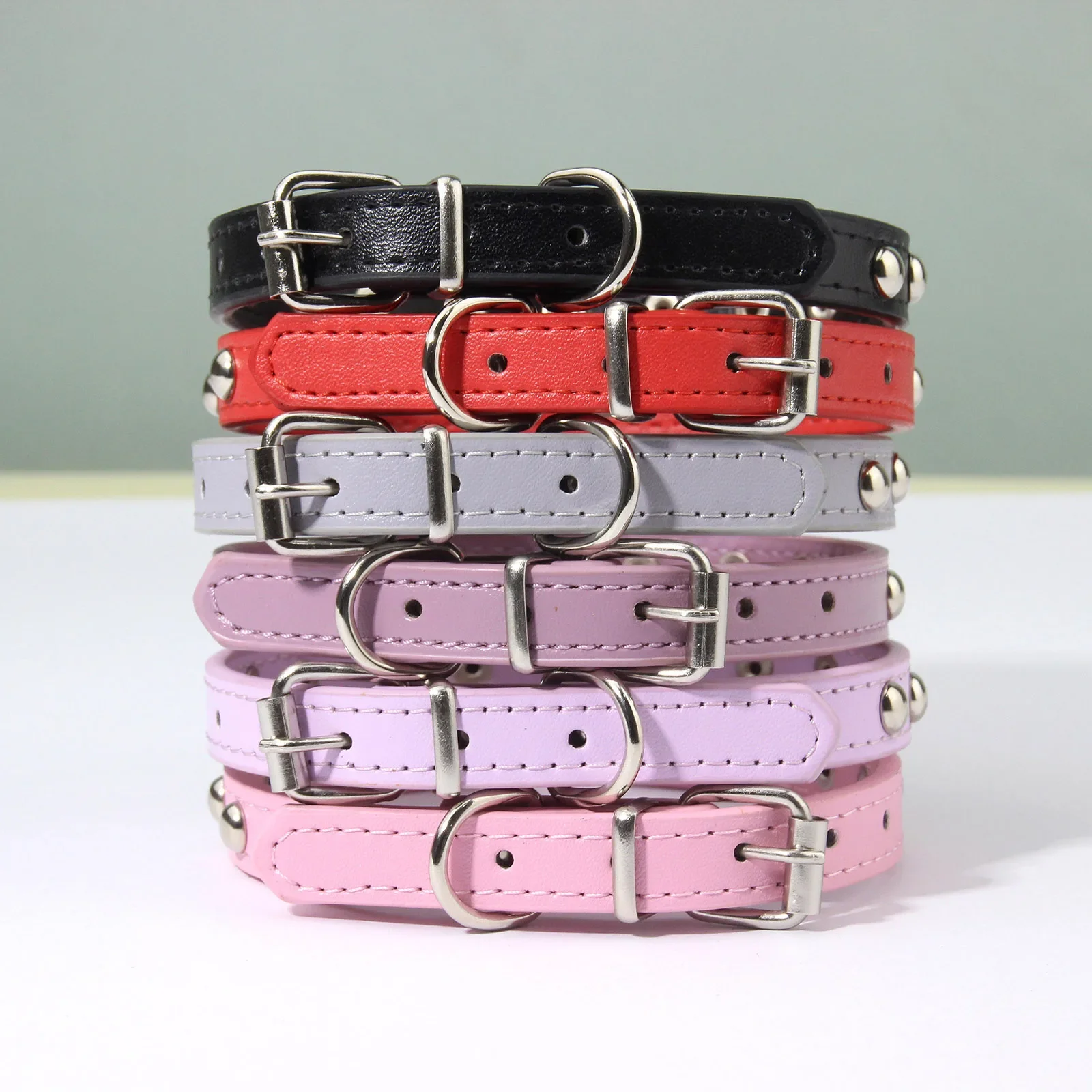 Rivets Anti-Bite Leather Dog Cat Collars Pu For Small Medium Large Dogs Pet Collar Pet Products Kitten Puppy Neck Strap