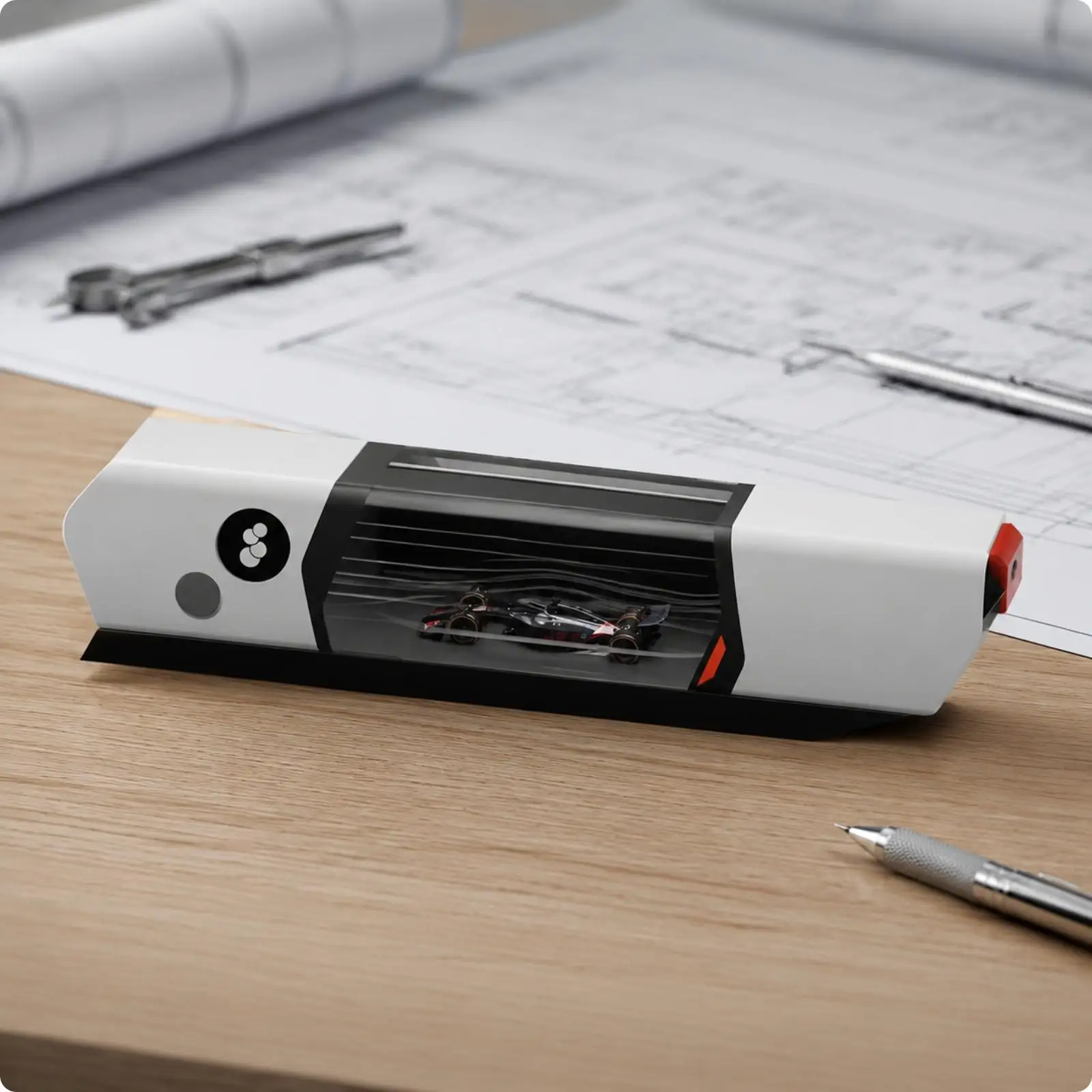 Desktop Testing Machine Model Educational 1:64 Scale Car Model Wind Tunnel Display Compact for Engineering Enthusiasts,