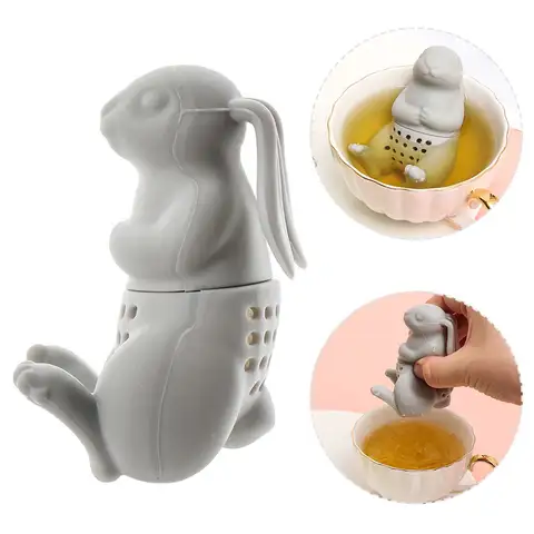 Funny Rabbit Silicone Tea Brewer Mini Animal Tea Strainer Creative Cute Tea Infuser Household Afternoon Tea