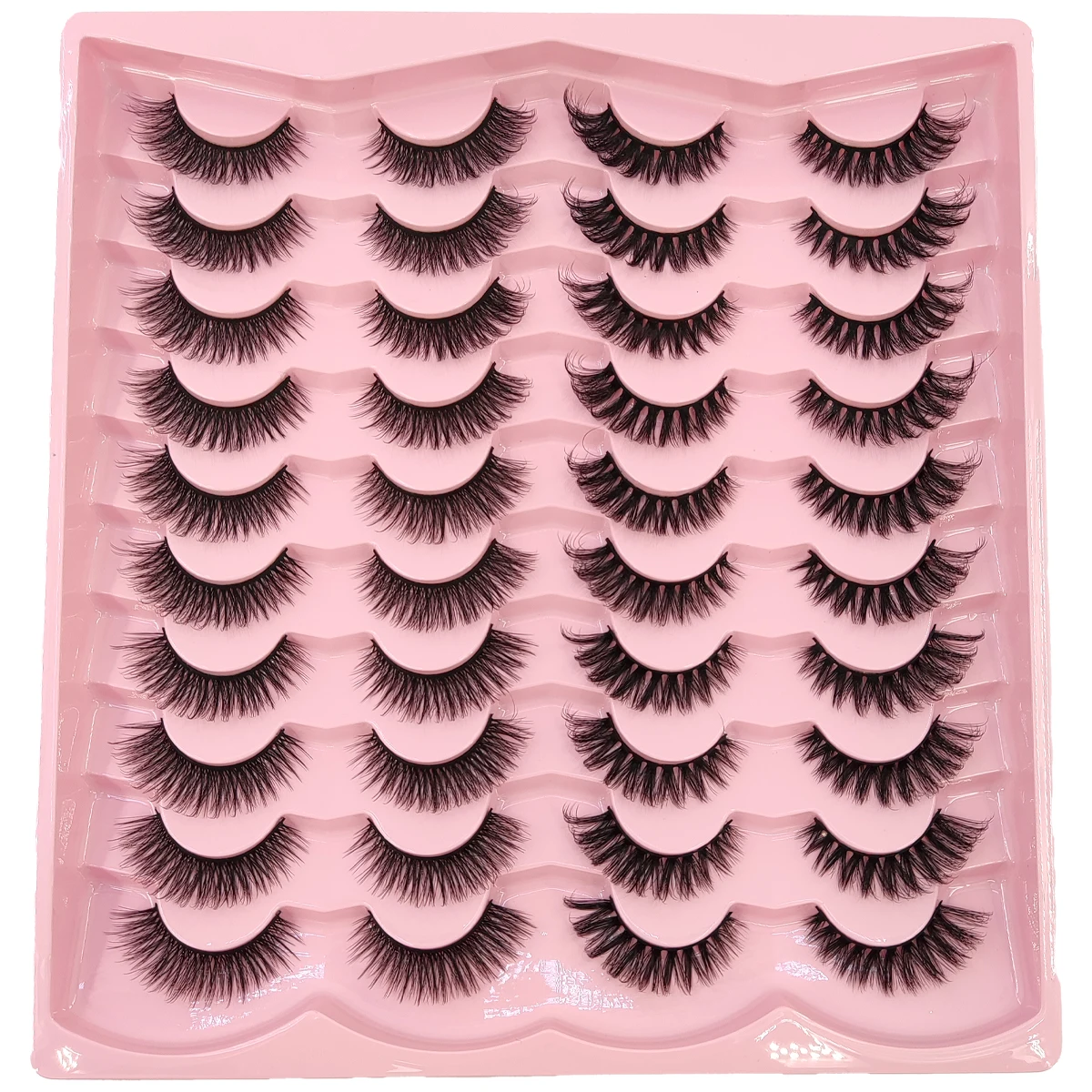 Novos 20 pares de cílios postiços de aparência natural com cílios de vison artificiais grossos e fofos para maquiagem e beleza