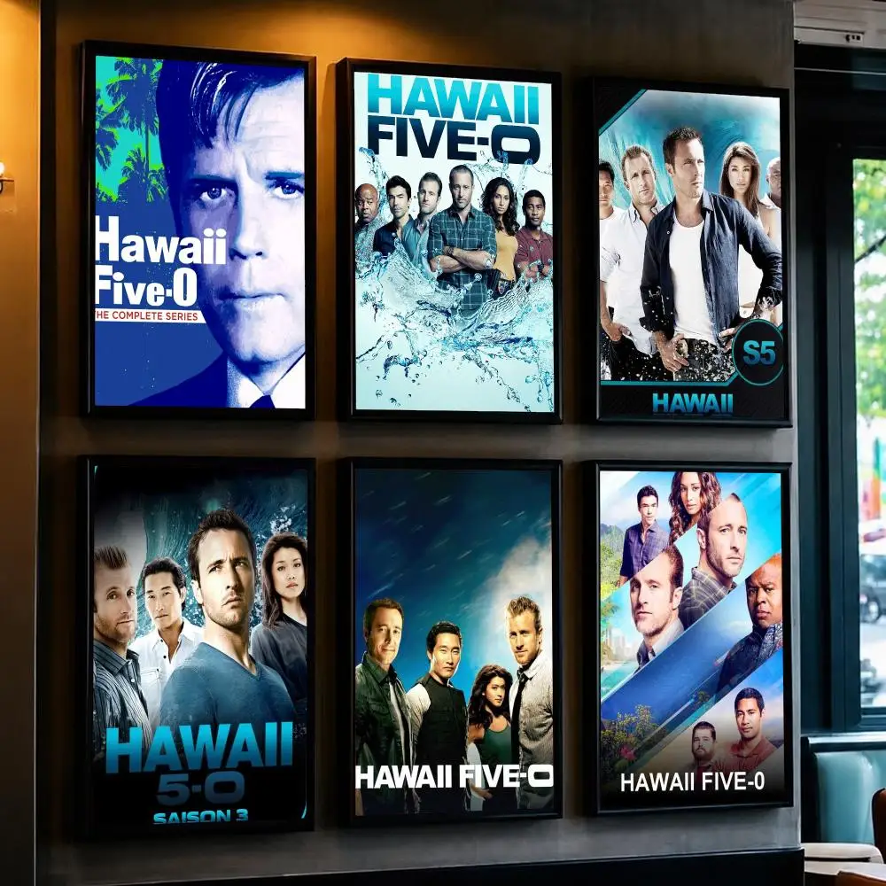 tv series H-Hawaii Five-0-E Poster Decorative Wall Art Sticker for Cafe Office Bedroom and Living Room