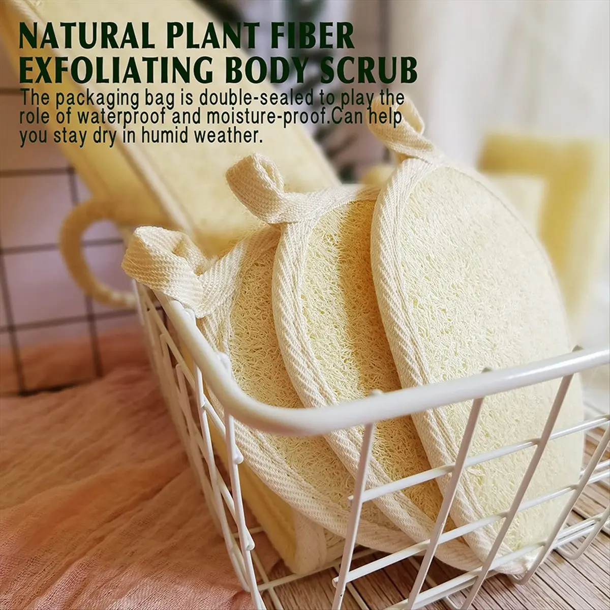 Esponja de Luffa Natural A56K, Exfoliante Corporal, Esponja de Luffa Ecológica para Ducha, Luffa para Mujeres y Hombres, Paquete de 3