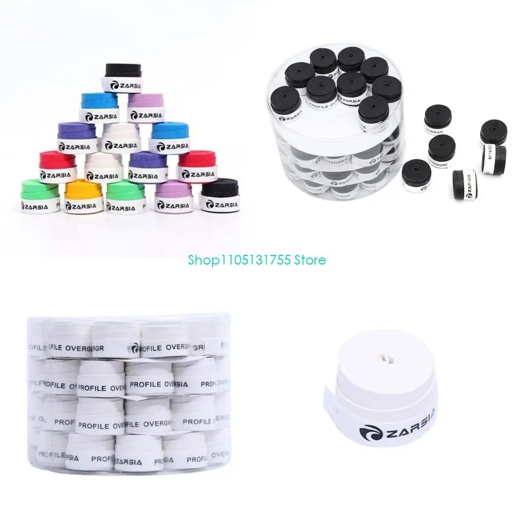 

K0EF 60 Pcs Badminton Overgrip Tennis Racket Overgrips Anti-slip Pickleball Grip Tape