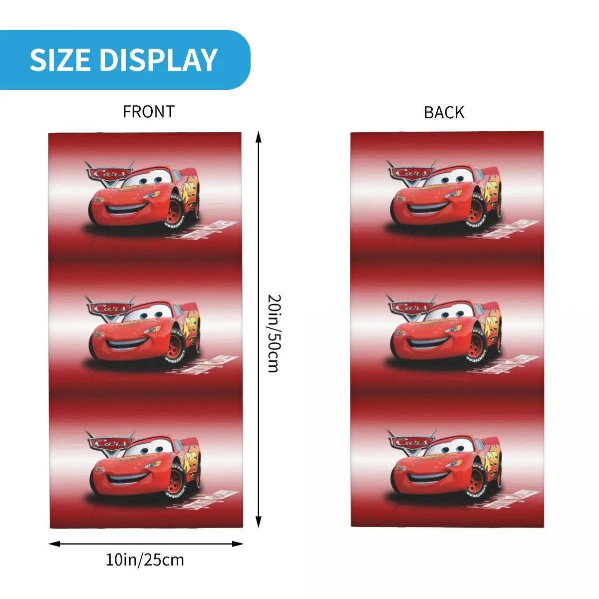 Custom Lighting McQueen Bandana Neck Gaiter Windproof Face Scarf Cover Men Women Cartoon Headwear Tube Balaclava