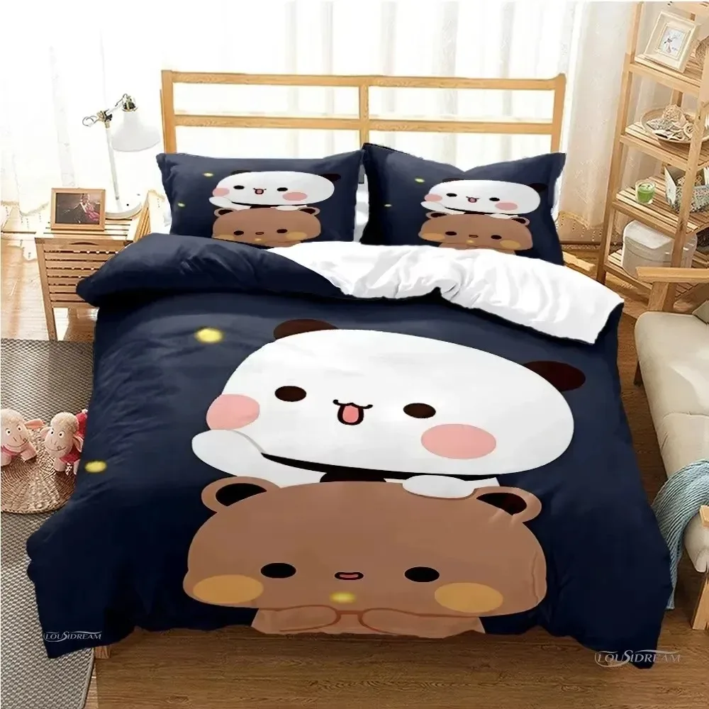 Cute Bubu Dudu Cartoon Bear Panda 3D NEW Duvet Cover Pillowcase Bedding Set Adult Boy Girl Bedroom Decoration Single Double