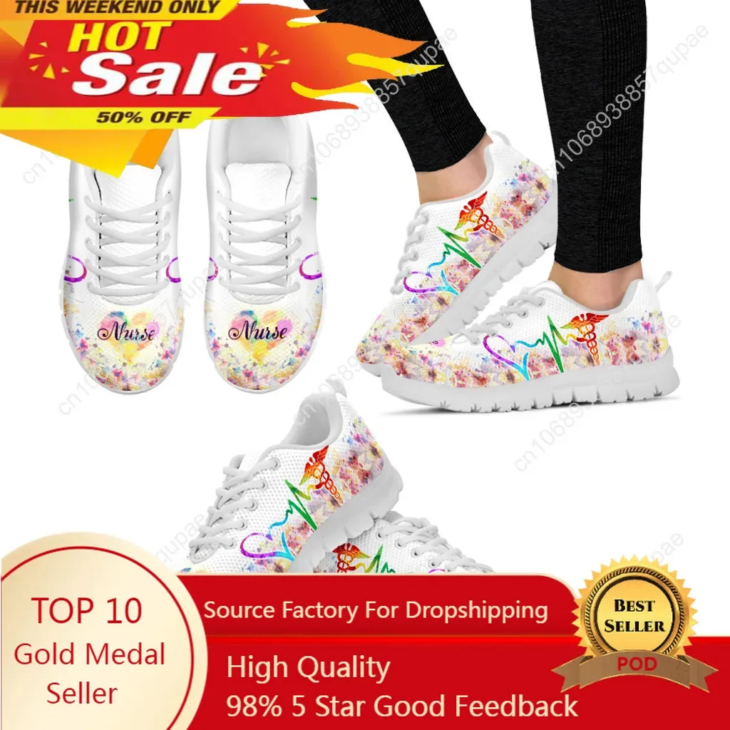 

Nurse Heartbeat Pattern Sports Shoes Mens Womens Teenager Breathable Sneakers Casual Custom High Quality Couple Shoe