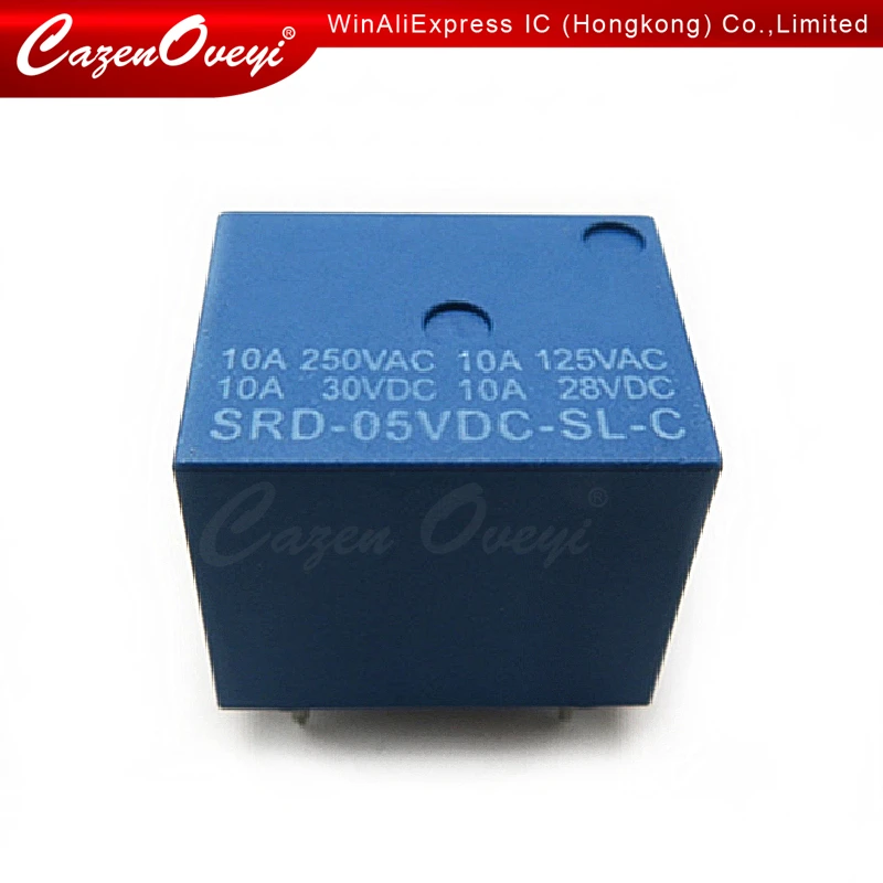 5pcs/lot 5V DC Power Relay SRD-05VDC-SL-C T73-5V SRD-5VDC-SL-C 5Pin PCB Type In stock