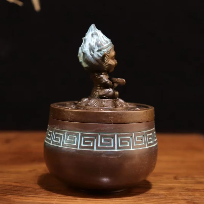 Monkey King Copper Incense Burner Indoor Sandalwood Incense Burner Home Creative Sun Wukong Coil Incense Burner Tea Ceremony Dec