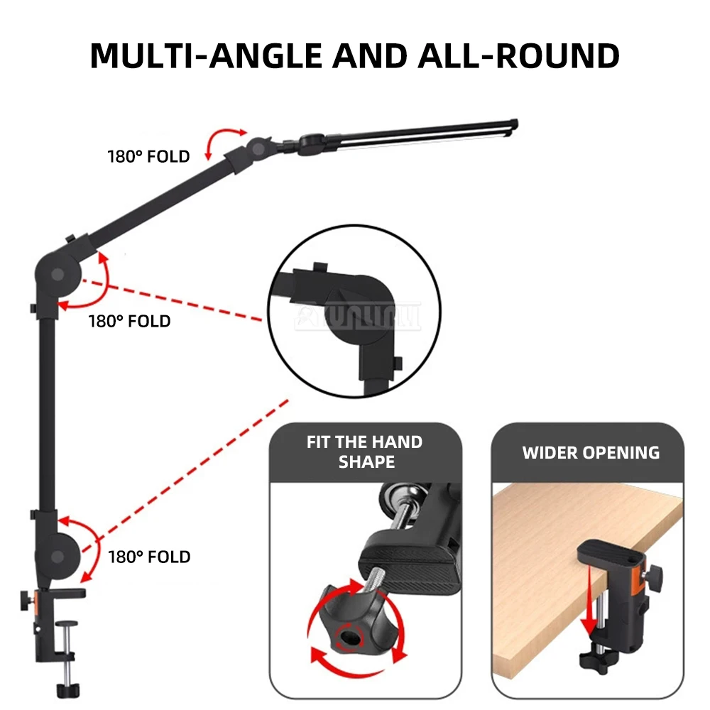 

Светодиодная настольная лампа для дизайна ногтей, защита глаз, складная офисная лампа USB 10 Вт