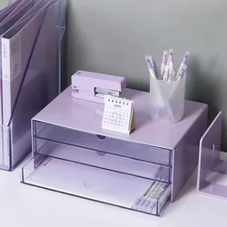 office storage Morandi A4 paper organizer file cabinet student dormitory third floor drawer acrylic storage box desk organizer