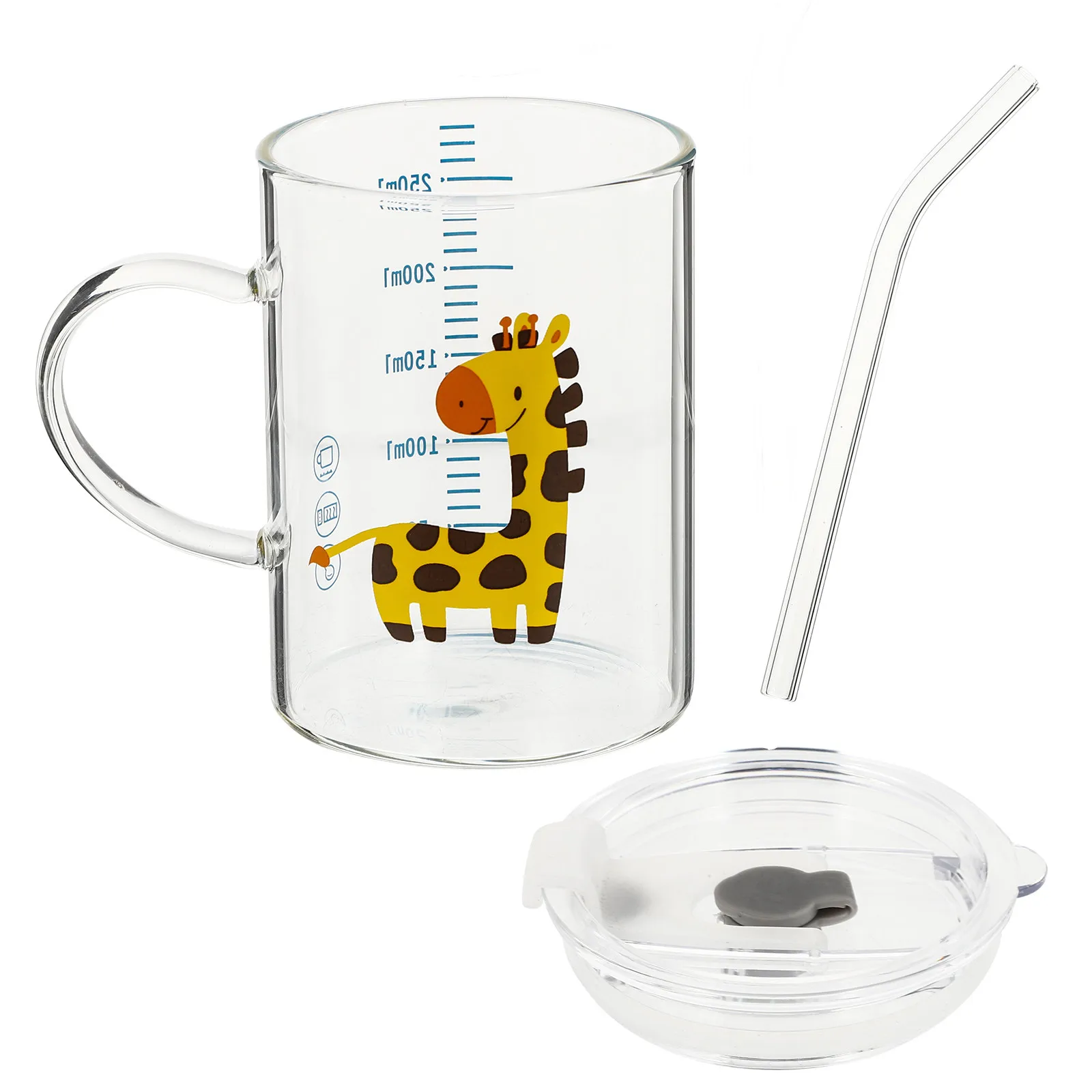 

1Pcs Small Deer Shaped Kids Straw Cup Premium Glass Drinking Mug for Toddlers Baby Milk Water Cup Kitchen Home Restaurant Hotel