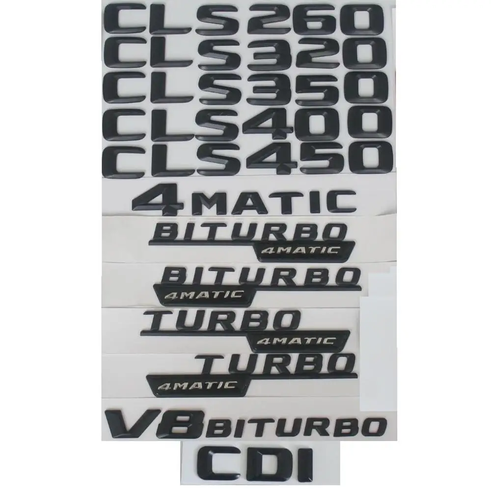 Letras 3D para Mercedes Benz CLS200 CLS220 CLS250 CLS280 CLS300 CLS320 CLS350 CLS400 CLS450 CLS500 CLS550 CDI CGI 4MATIC Emblemas