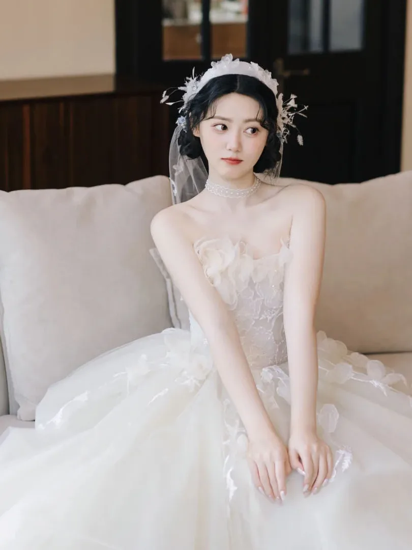 

Элегантное свадебное платье в стиле принцессы 2026: Новинка весенней коллекции для фотосессий на природе, сказочное, из высококачественной ткани