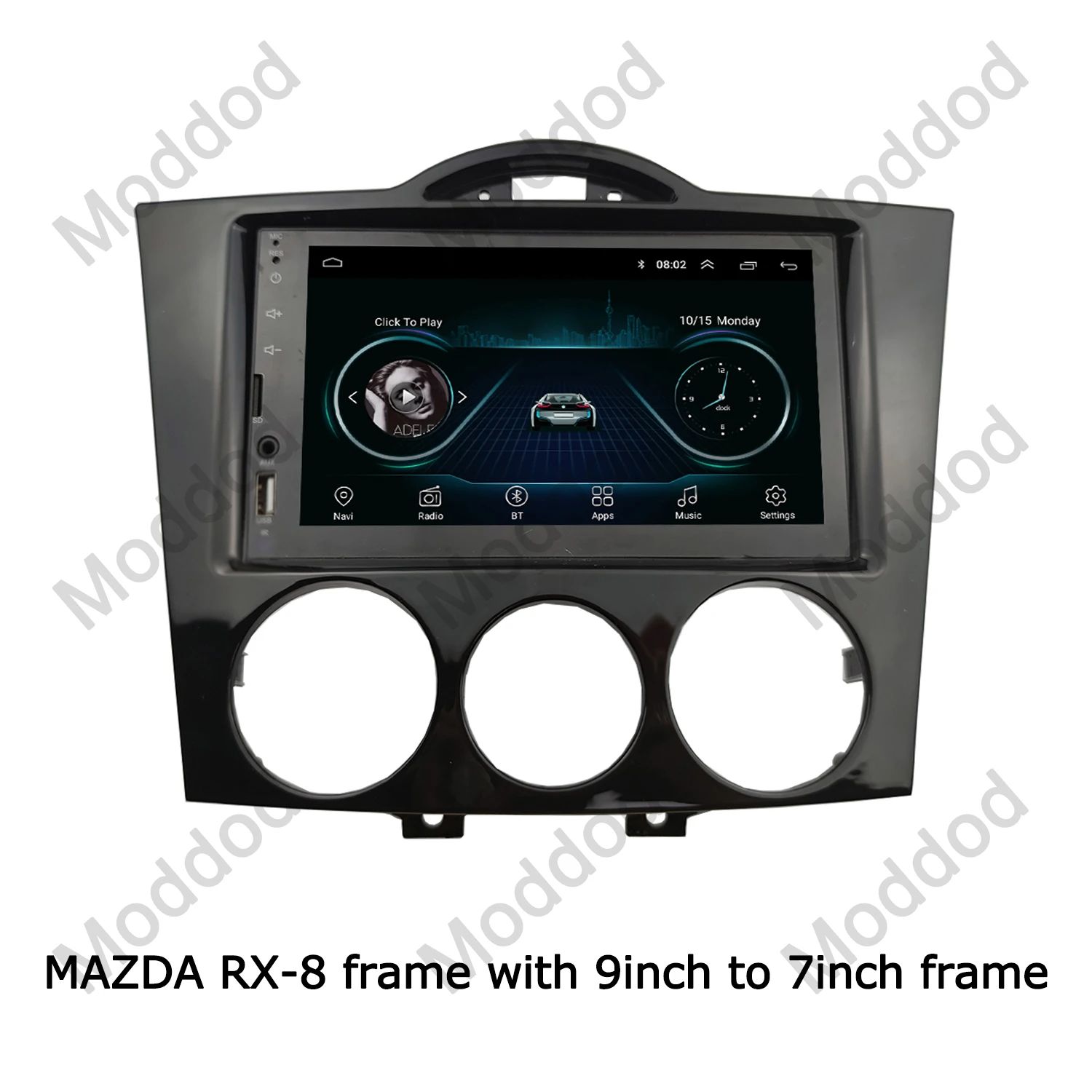 2 Din Radio Fascia Frame for MAZDA RX-8 2003-2008  9 INCH Dash Refitting Installation Surround Kit Stereo Panel Adapter Cover