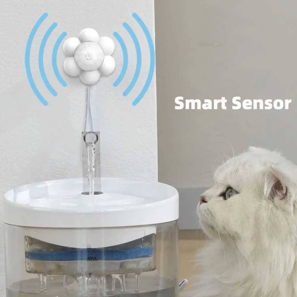 

Intelligent Cat Fountain Motion Sensor Energy Saving Quiet Auto Water Feeder Start Stop 180 Degree Sensing USB Interface