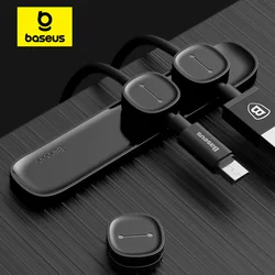 Baseus-organizador de Cables magnético USB, soporte de silicona Flexible, Clips de escritorio para ratón