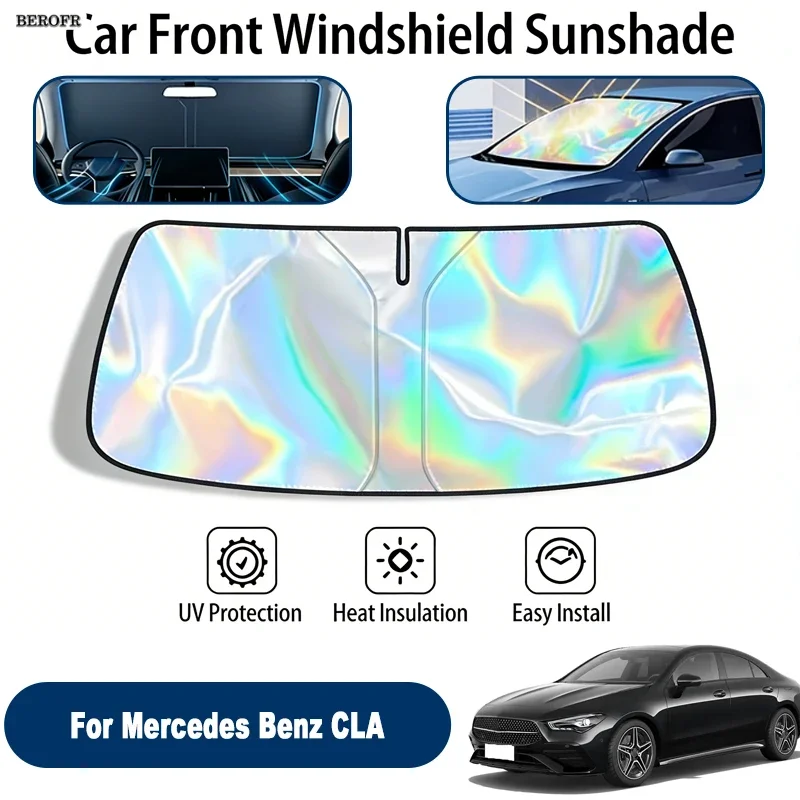 Windshield Sun Shade For Mercedes Benz CLA Foldable UV Reflective Front Window Sun Protection Cover Accessories