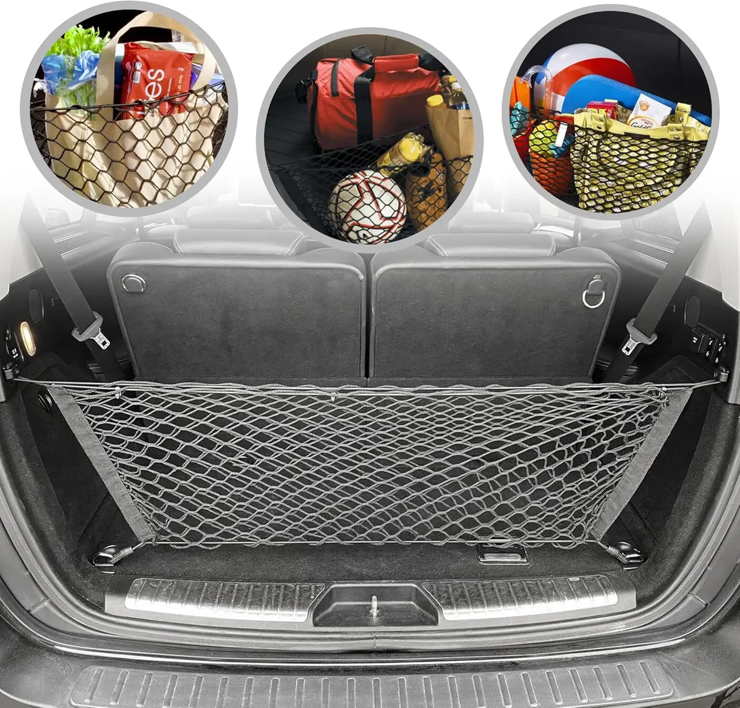 

Universal Trunk Cargo Net for Mercedes GL-Class 2007-2024, Black, Easy Install