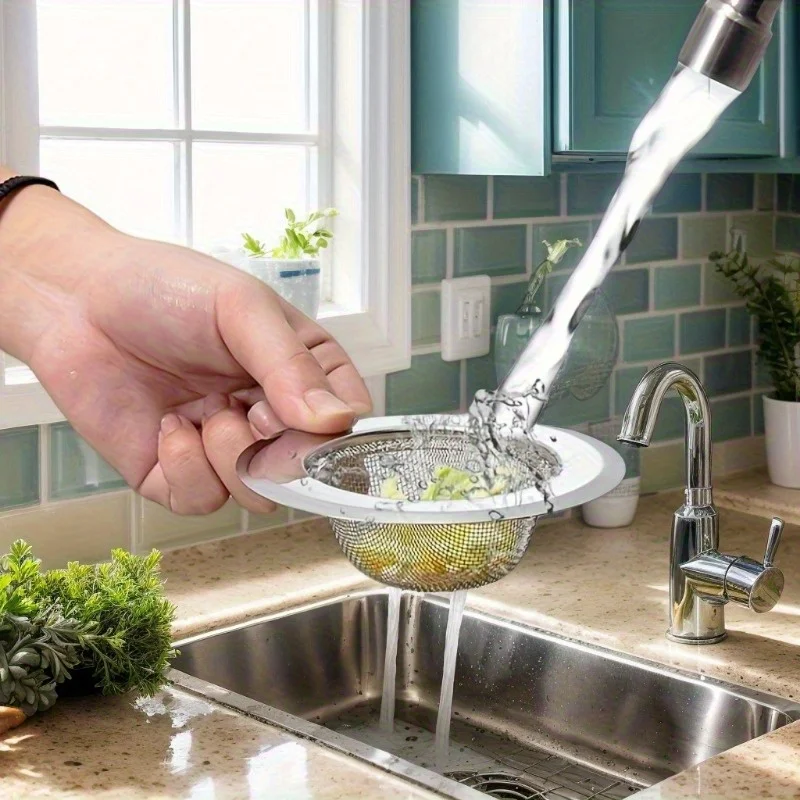 1/2 Kitchen Sink Strainer, Stainless Steel Funnel Anti-Blocking Filter for Dishwasher Basin, Floor Drain Hair Catcher,Sink Waste