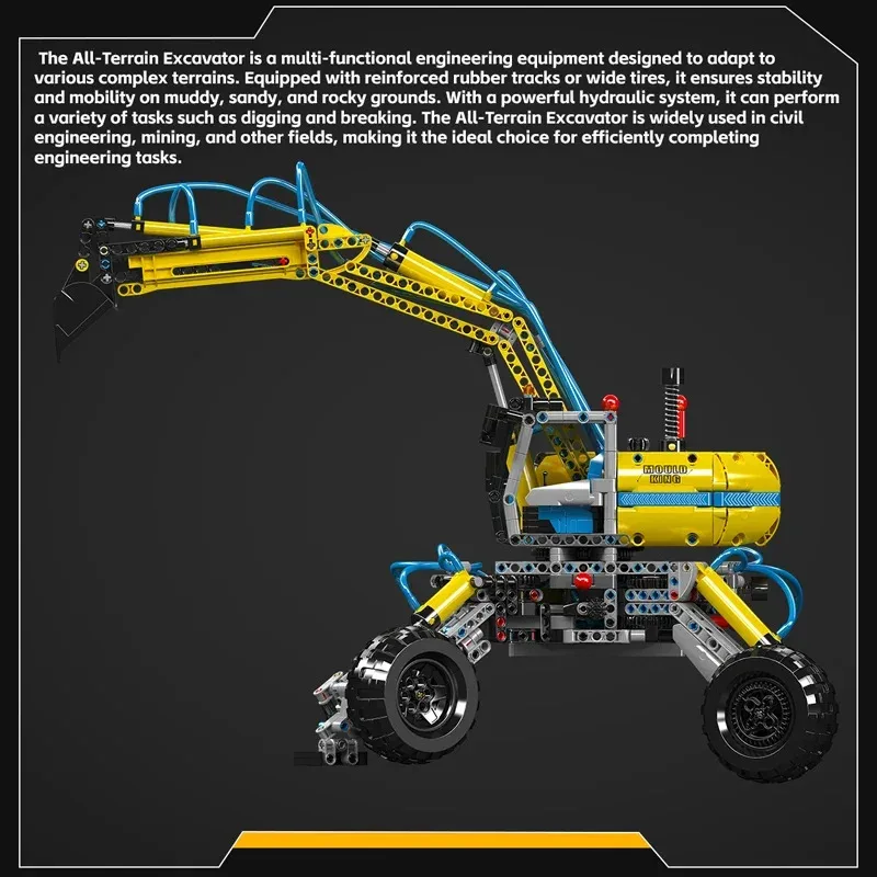 MOLD KING 17060 technique pneumatique tout-Terrain pelle camion bloc de construction pelle voiture briques jouets pour enfants cadeaux
