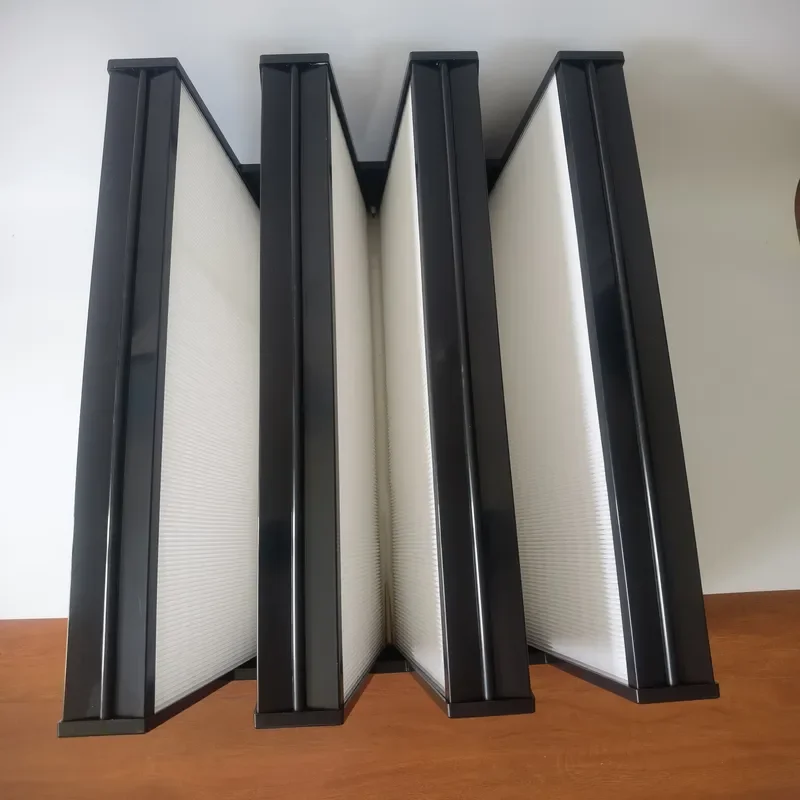 High Efficiency H13 H14 Filter Plastic Frame Modular V-Bank Air Filter for HVAC System