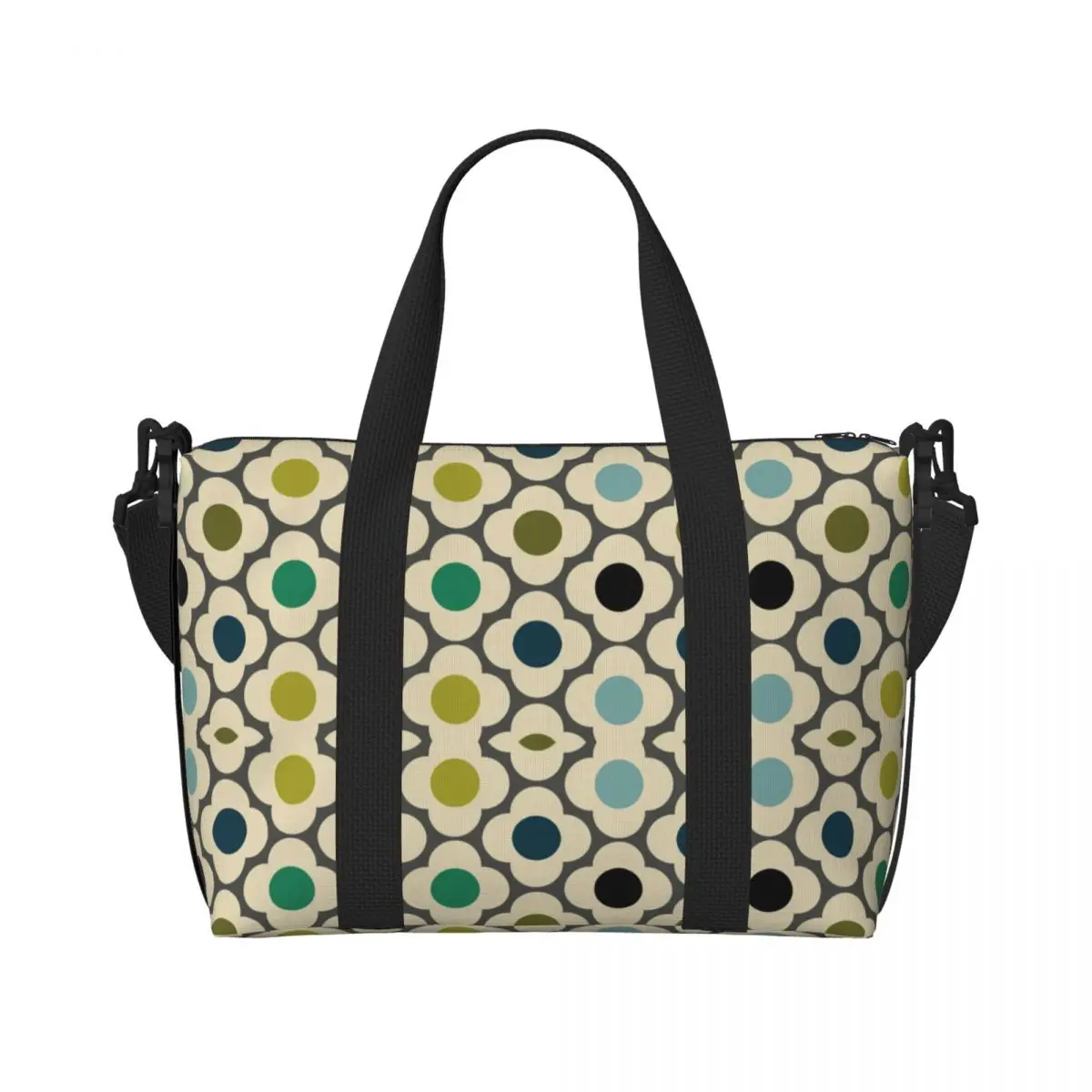 

Custom Orla Kiely Flowers Abstract Tote Bag Women Large Capacity Geometric Gym Beach Shoulder Travel Bag