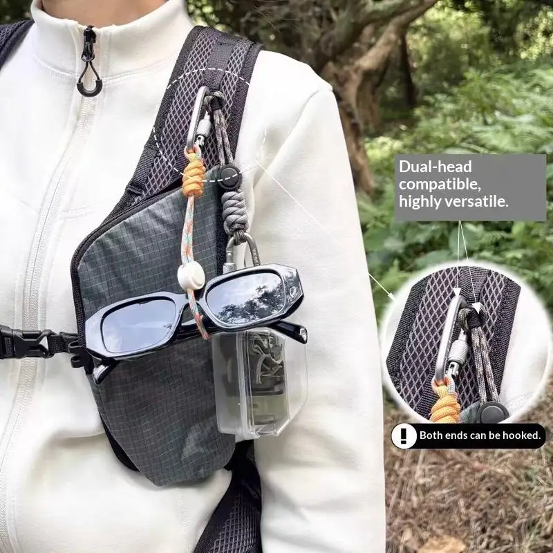 Aluminum Alloy Carabiner Bottle Holder With Paracord Strap, Multi-Functional Portable Hanging Keychain Clip For Hiking