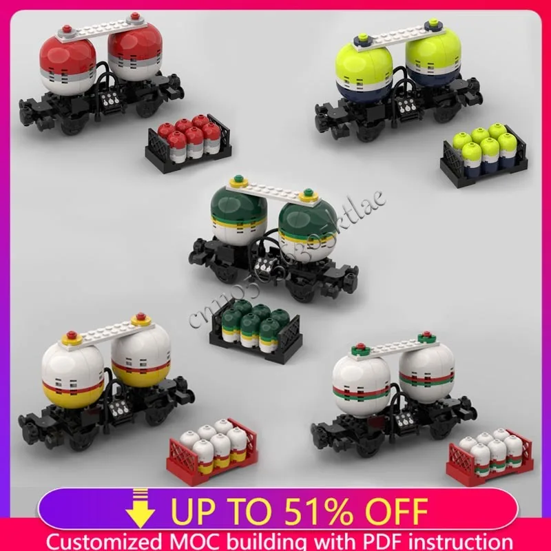 جديد MOC مدينة التوأم خزان السكك الحديدية ناقلة عربة قطارات السيارات نموذج لتقوم بها بنفسك الأفكار الإبداعية التكنولوجيا ألعاب أطفال الجمعية الألغاز الهدايا الدعاوى #1
