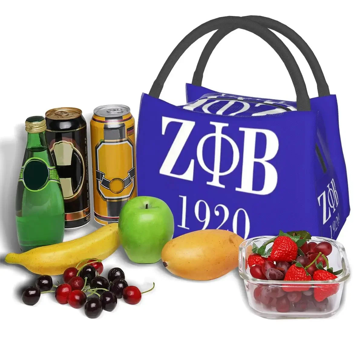 Zeta Phi Beta Sorority Logo Greek Letter 1920 Insulated Lunch Bag for Women Children Portable Food Boxes Thermal Lunch Box Tote
