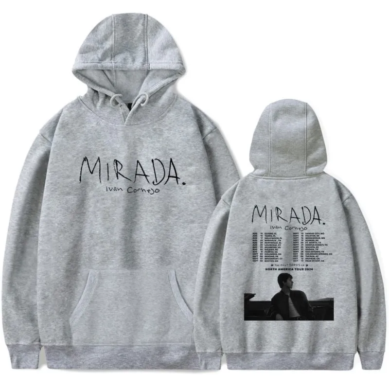 Sweats à capuche à manches longues pour hommes et femmes, Hip Hop unisexe, PVD, Streetwear à capuche, Ivan Cornejo, Mirada Tour, Merch, 2024